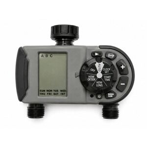 Orbit 56544 2-Outlet Digital Hose Faucet Timer Gray Black Irrigation Controller